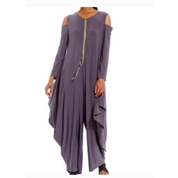 IC By Connie K Newspaper print women's jumpsuit Harem pants Medium Art to Wear - Picture 2 of 15